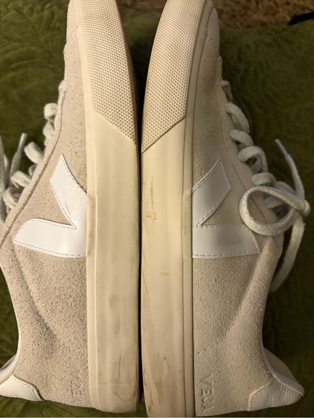Veja Cream Suede Campo Sneaker With White V — image 2 of 5